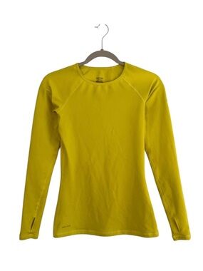 Women’s Nike Pro Long-Sleeve Performance Top - Neon Yellow Sz Small